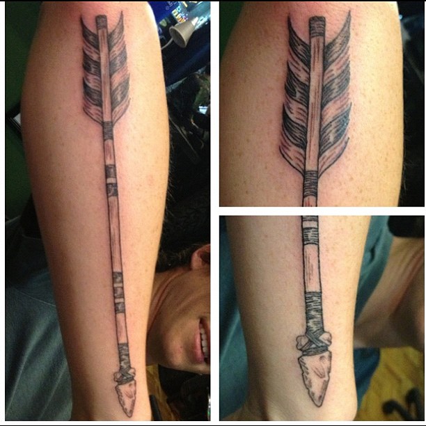 Large Arrow Tattoo On Forearm