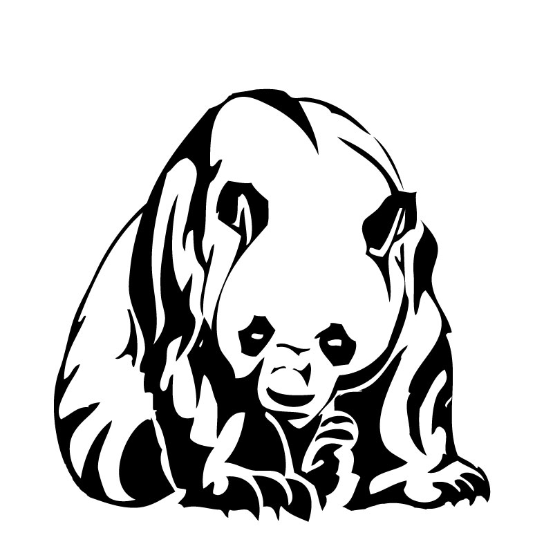 Large Tribal Panda Tattoo Design By pOwd3r