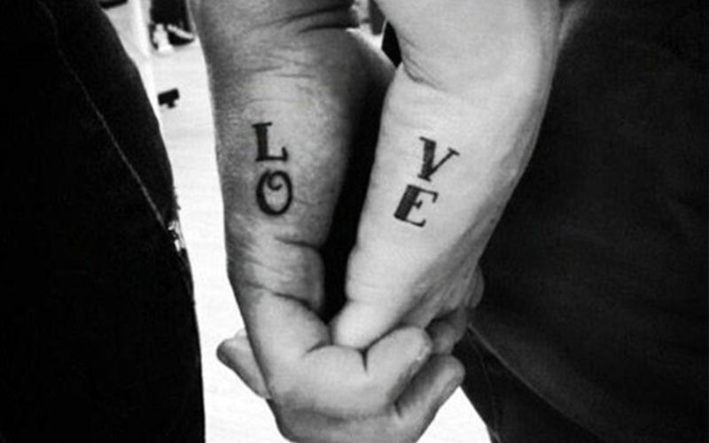Love Couple Tattoos On Hands