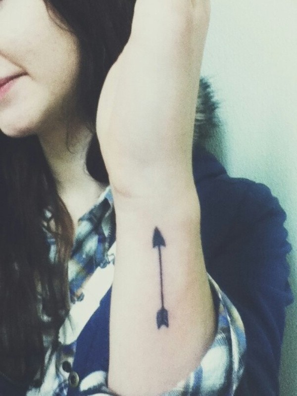 Magnificient Black Arrow Tattoo On Wrist