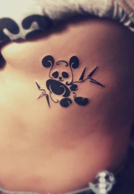 Magnificiently Designed Small Baby Panda Tattoo