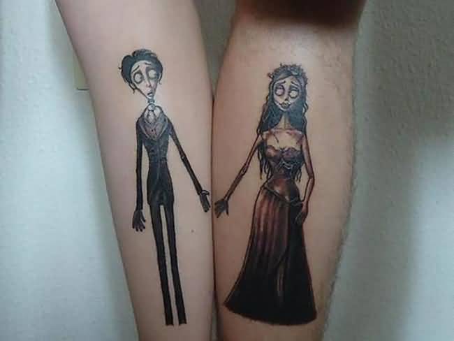 Matching Corpse Bride Tattoo For Couple