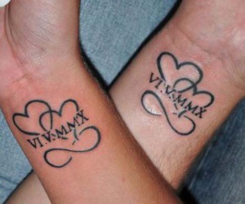 Matching Couple Tattoos On Wrists