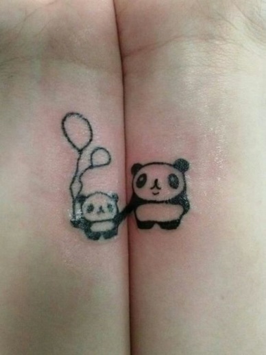 Matching Panda Tattoo On Wrists