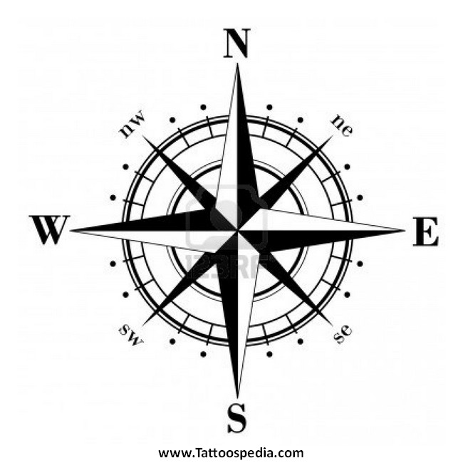 Nautical Compass Tattoo Design
