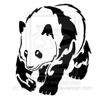 Nice Panda Tribal Tattoo Design