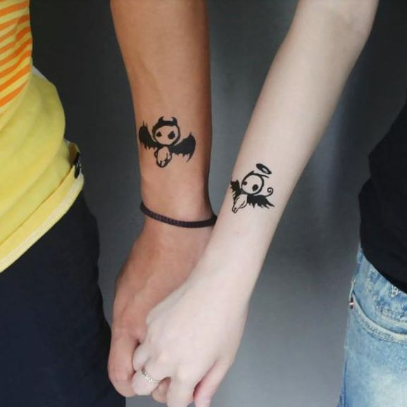 Nightmare Matching Couple Tattoos On Wrists