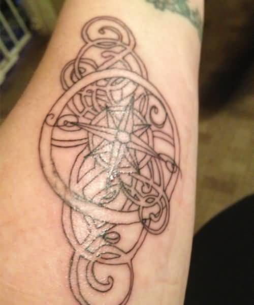 Outline Feminine Compass Tattoo On Forearm By Outline Ink