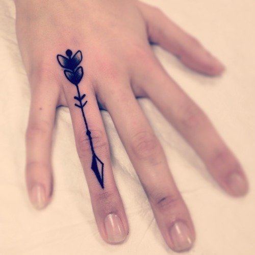 Outstanding Arrow Tattoo On Finger
