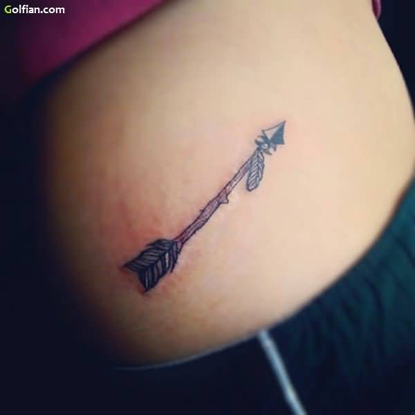 Outstanding Tribal Arrow Tattoo On Rib For Women