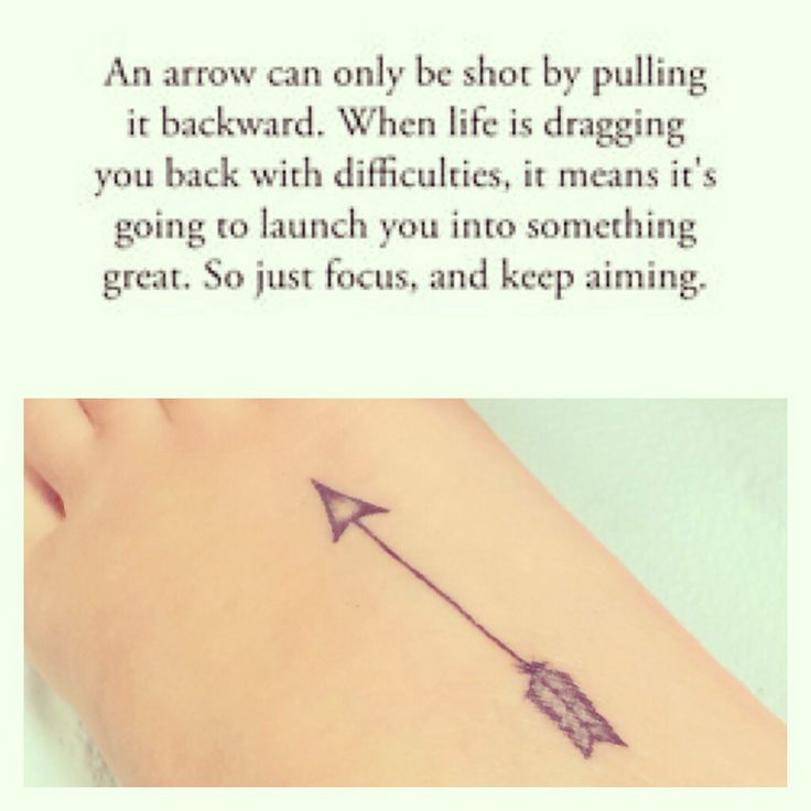 Perfect Arrow Tattoo With Quote On Foot