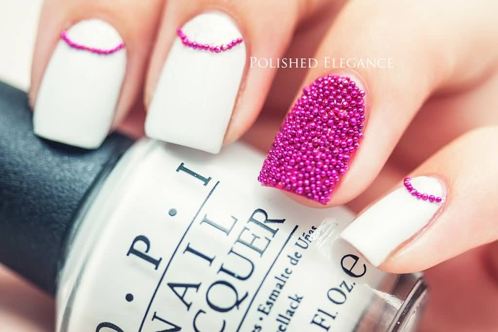 Pink Caviar Nail Art Idea