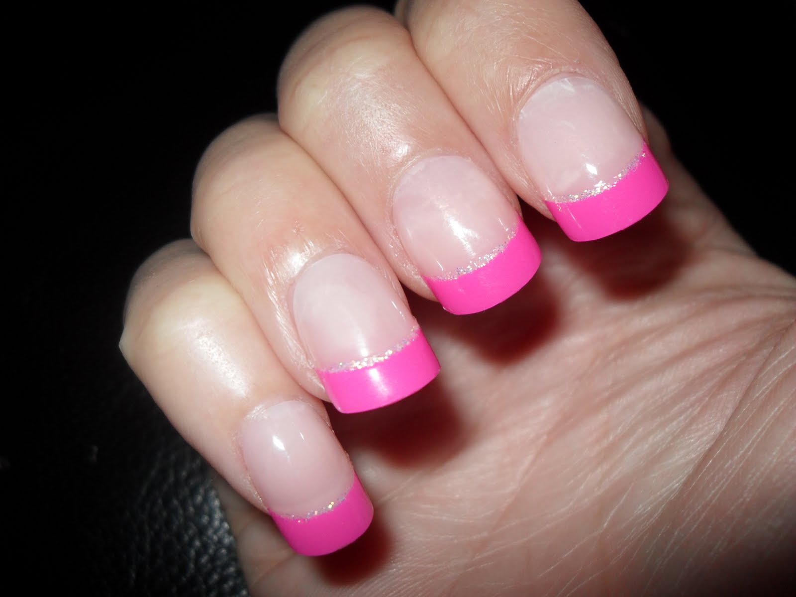 Pink French Tip Nail Art Design