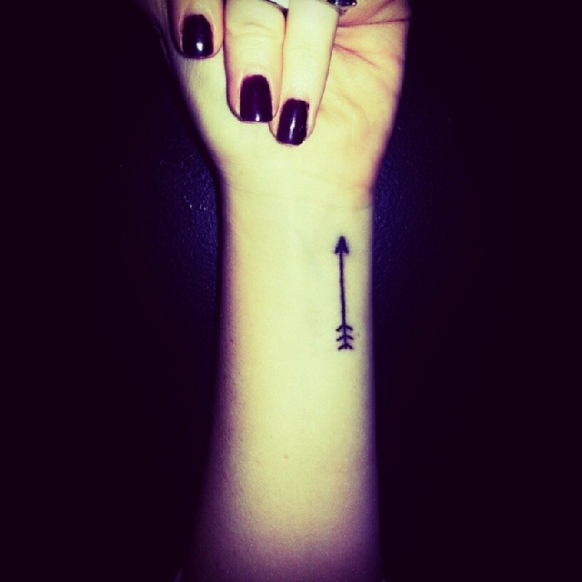 Plain Arrow Tattoo On Wrist