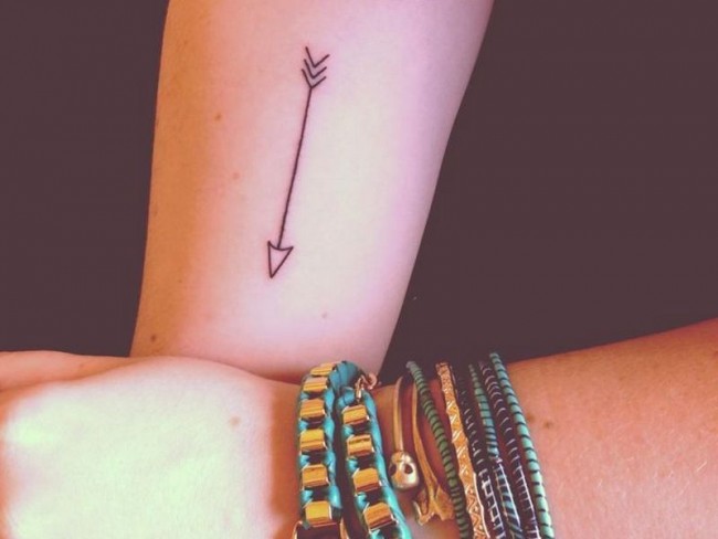 Plain Tiny Arrow Tattoo On Wrist