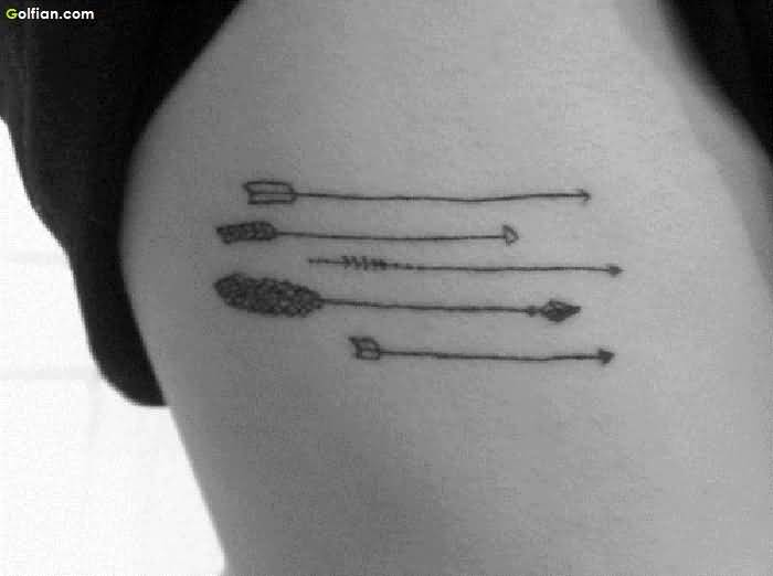Popular Arrows Tattoo On Rib