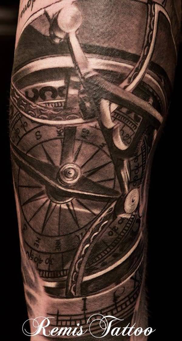 Realistic Compass Tattoo Idea by Remis Tattoo