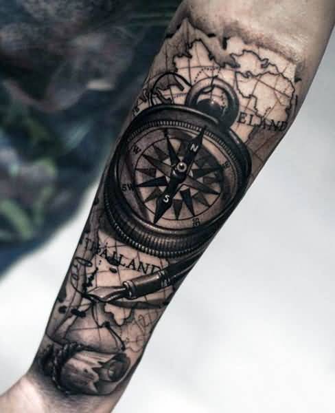 20+ Compass Tattoos On Forearm