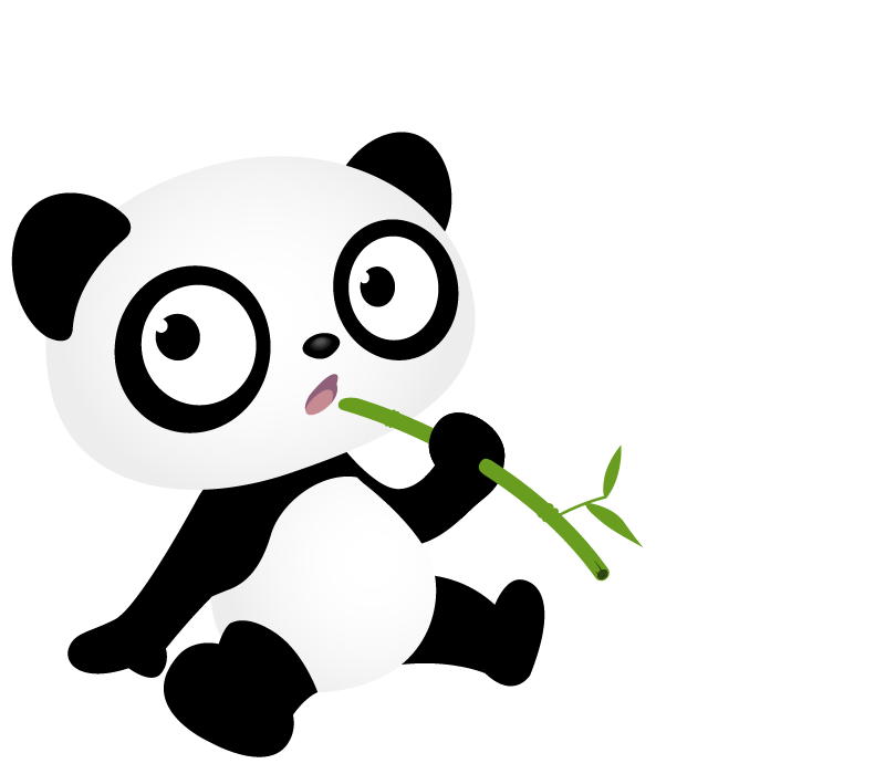 Shocking Panda With Green Bamboo Tattoo Design