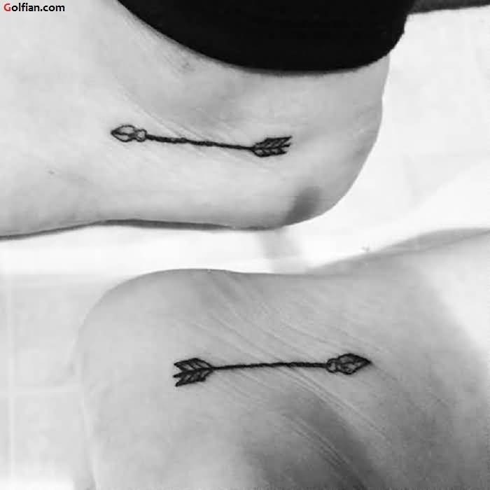 Similar Two Arrow Tattoos On Two Foots