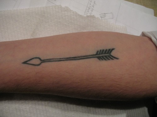 Simple Arrow Tattoo On Forearm