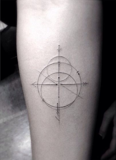 Simple Compass Tattoo On Forearm