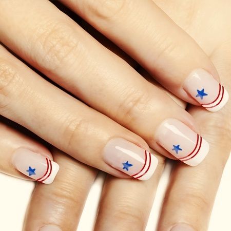 Simple Fourth Of July Nail Art Design