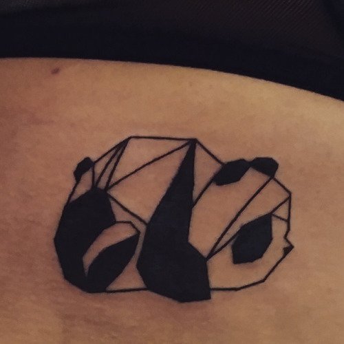 Simple Geometric Panda Tattoo