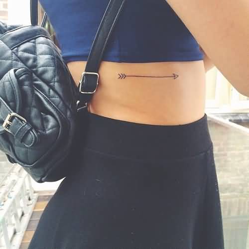 Simple Small Arrow Tattoo On Rib
