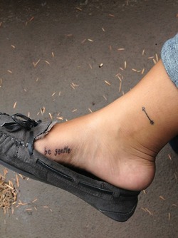 Small Black Arrow Tattoo On Ankle