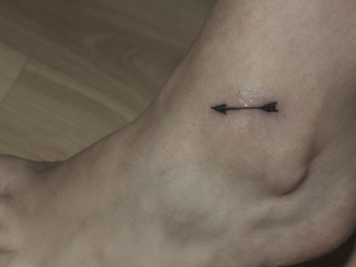 Smallest Arrow Tattoo On Ankle