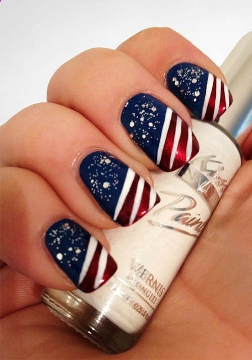 Star And Stripe Fourth Of July Nail Art