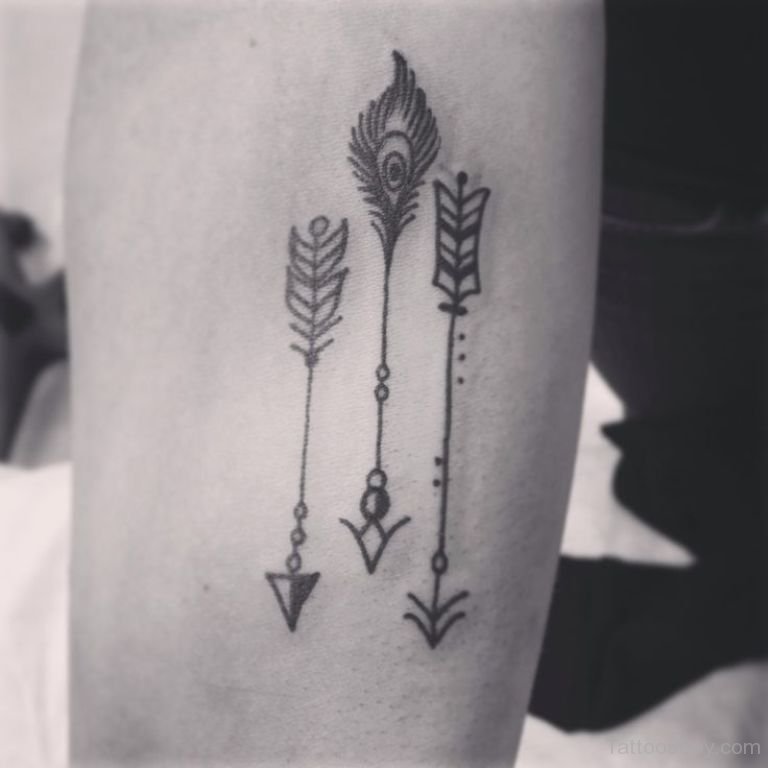 Stylish Three Arrows Tattoo Design
