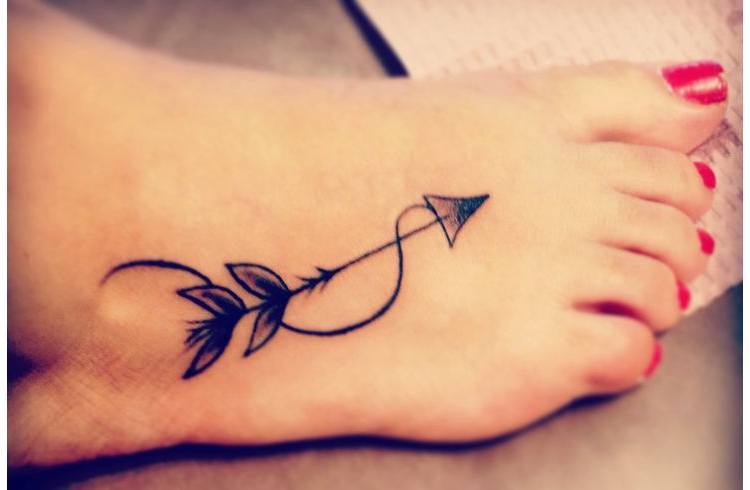 Stunning Arrow Tattoo On Foot