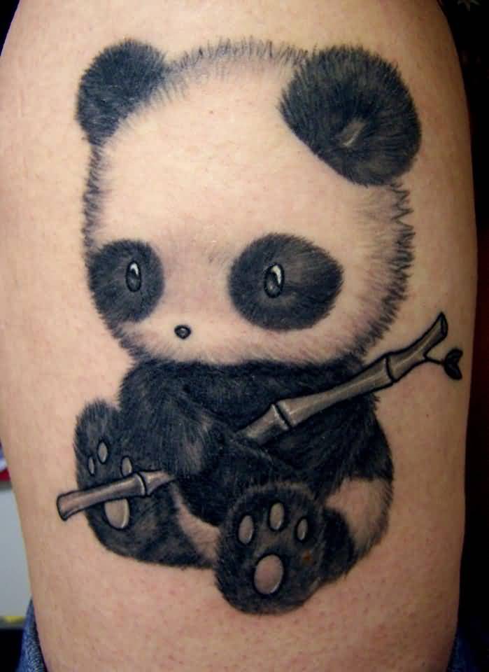 Super Cute Baby Panda Tattoo Design