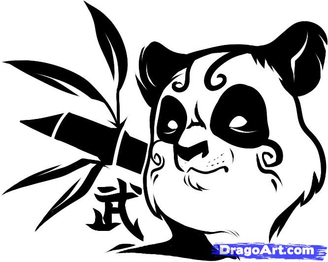 Superb Panda Tribal Face Tattoo Design