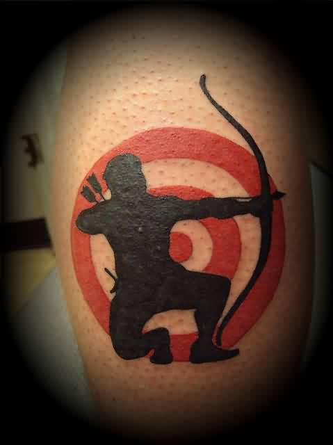 Target And Archery With Bow And Arrows Tattoo Design