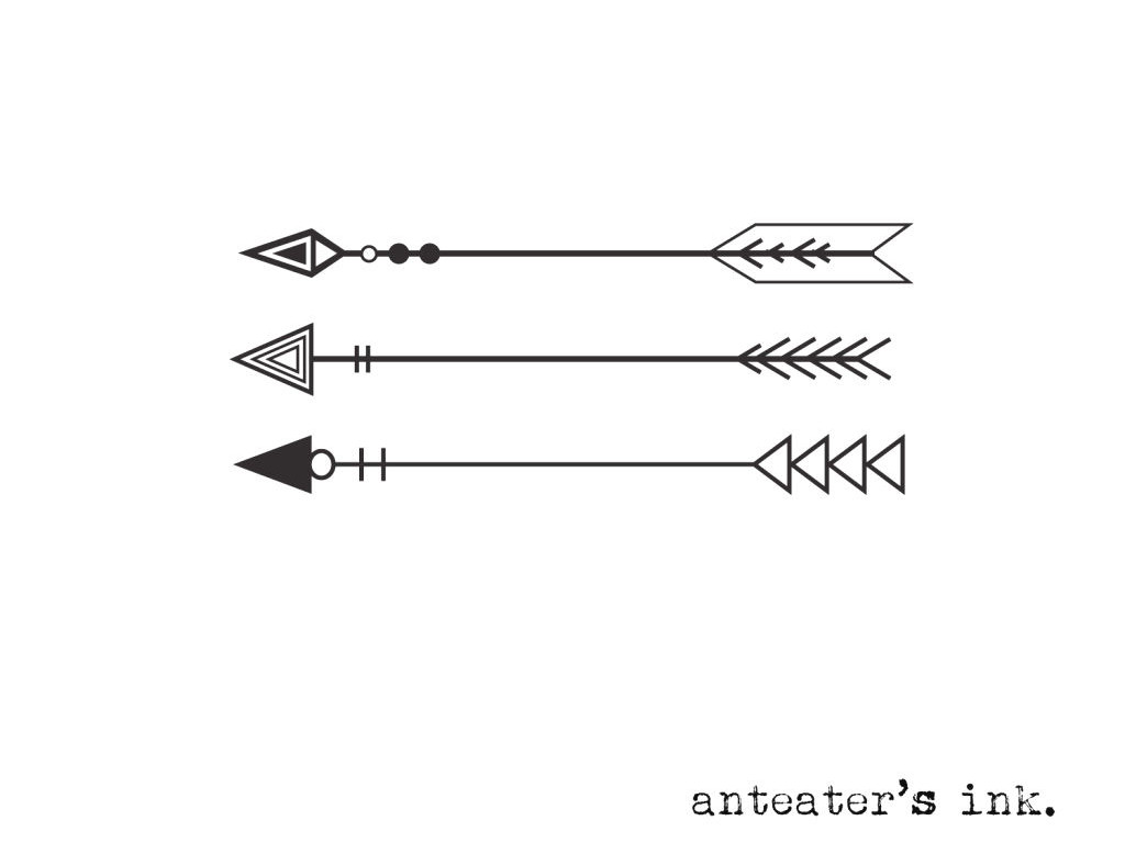 Temporary Three Arrows Tattoo Design