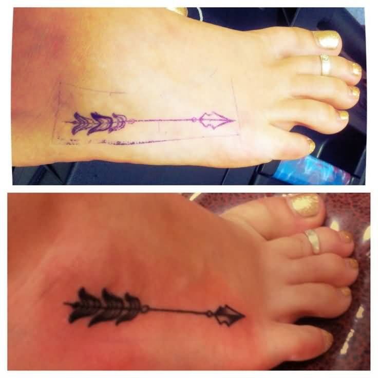 The Incredible Arrow Tattoo On Foot