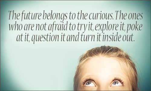 The future belongs to the curious, The ones who are not afraid to try it, explore it, poke at it, question it and turn it inside out