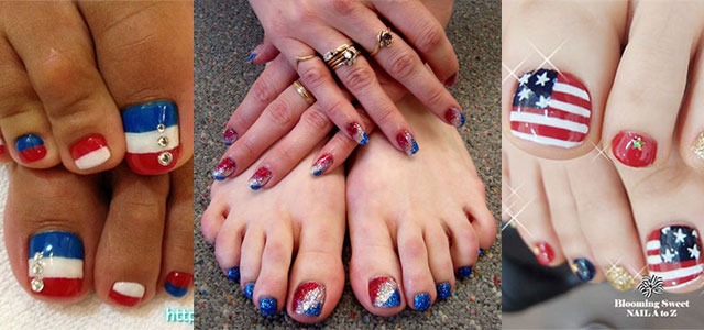 Three Beautiful Fourth Of July Nail Art For Toe