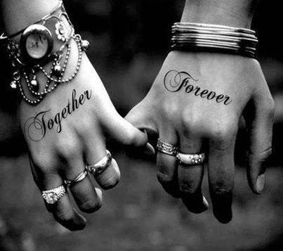 Together Forever Couple Tattoo On Hands