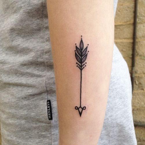 Traditional Arrow Tattoo On Forearm