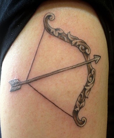 Traditional Bow And Arrow Tattoo Design