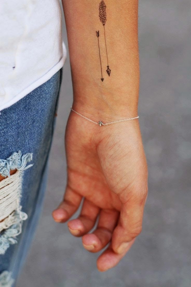 Two Superb tiny Arrows Tattoo On Wrist