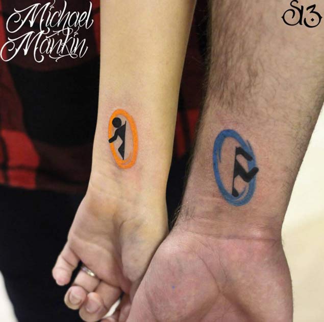 Unique Matching Couple Tattoo by Michael Mankin