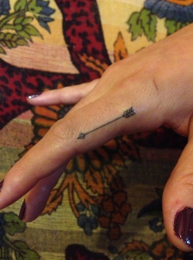 Very Cool Arrow Tattoo On Finger