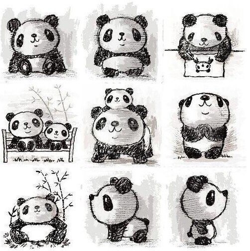 Very Cute Baby Pandas Tattoo Design