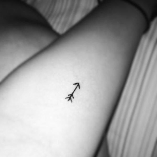 Very Small Arrow Tattoo On Forearm