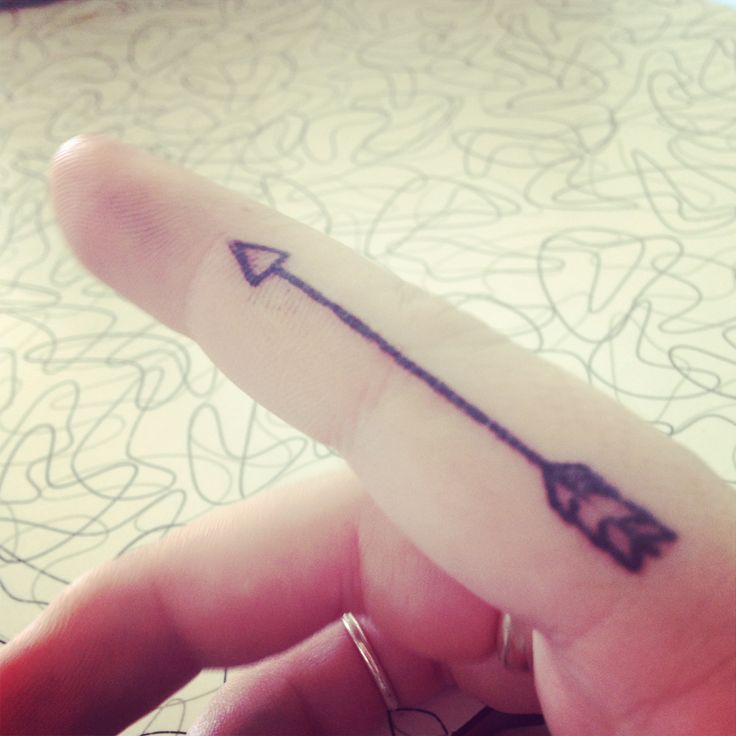 Very Sweet Arrow Tattoo On Finger